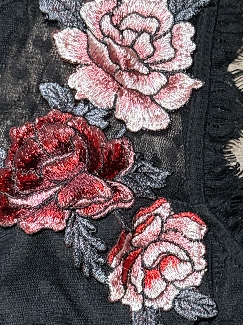 Lots of Love by Speechless Lace Rose Mesh Mini Dress Black🥀•Size M• - Picture 8 of 11